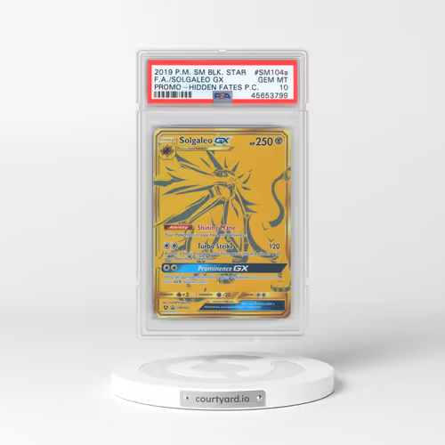2019 Pokémon SM Black Star Promo #SM104a Solgaleo GX - Holo Full Art Hidden Fates Premium Collection (PSA 10 GEM MINT)