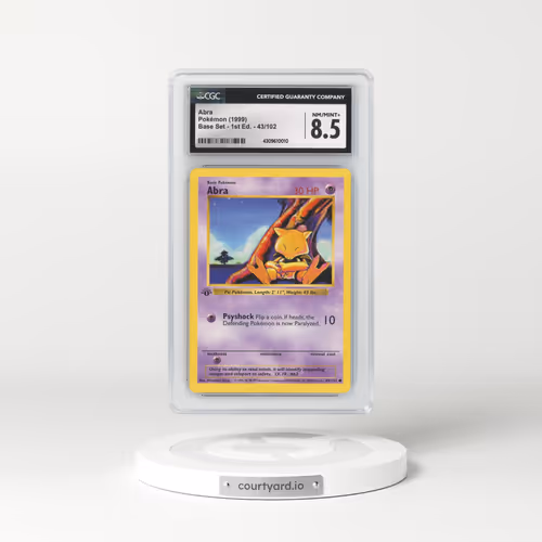 1999 Base Set #43 Abra - 1st Edition Shadowless (CGC 8.5 NM-MT+)