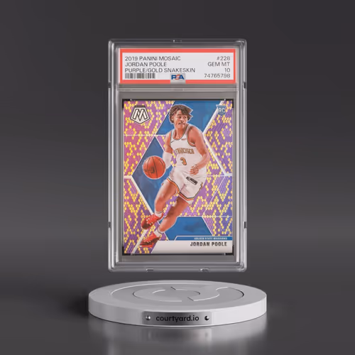 2019 Panini Mosaic #228 Jordan Poole - Purple/Gold Snakeskin (PSA 10 GEM MINT)