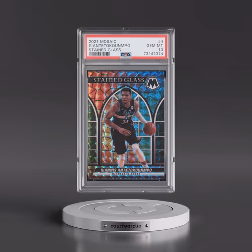 2021 Panini Mosaic Stained Glass #4 Giannis Antetokounmpo (PSA 10 GEM MINT)