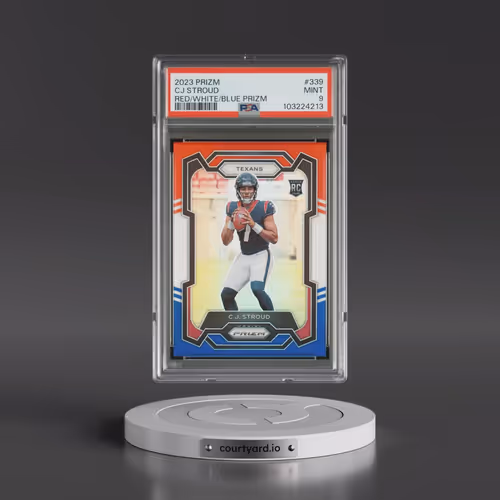 2023 Panini Prizm #339 CJ Stroud - Red/White/Blue Prizm (PSA 9 MINT)