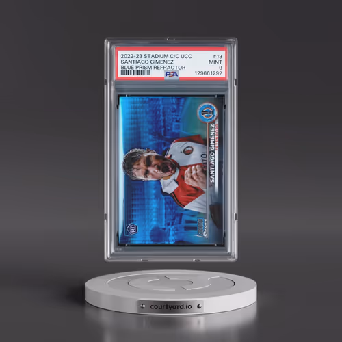 2022-23 Topps Stadium Club Chrome UEFA Club Competitions #13 Santiago Gimenez - Blue Prism Refractor