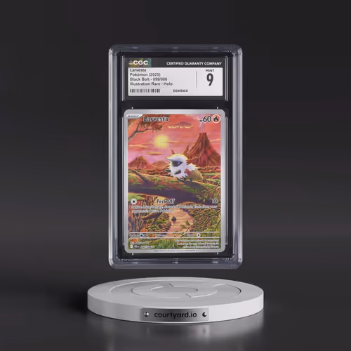 2025 Black Bolt - BLK EN #099/086 Larvesta - Illustration Rare Holo (CGC 9 MINT)