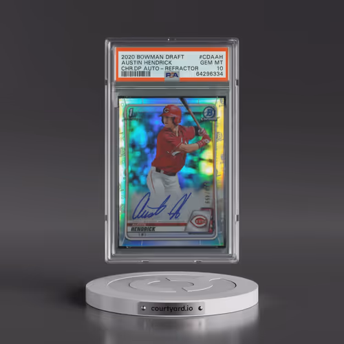 2020 Bowman Draft Chrome Draft Picks Autographs #CDAAH Austin Hendrick - Refractor (PSA 10 GEM MINT)