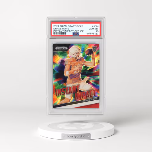 2024 Panini Prizm Draft Picks Instant Impact #IIDM Drake Maye - Red Ice (PSA 10 GEM MINT)