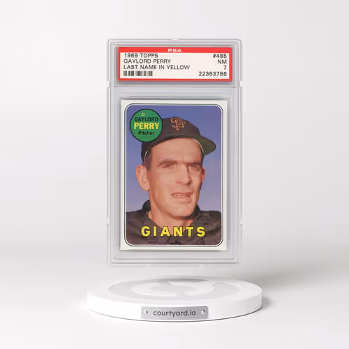 1969 Topps #485 Gaylord Perry - Last Name in Yellow (PSA 7 NM)