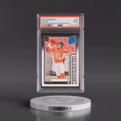 2024 Panini Donruss Rated Rookies Throwback #46 Bo Nix (PSA 9 MINT)