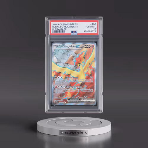 2025 Pokémon Dri EN-Destined Rivals #208 Team Rocket's Moltres EX - Holo Ultra Rare (PSA 10 GEM MINT