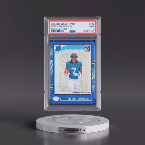 2024 Panini Donruss Optic #214 Brian Thomas Jr. - Blue Glitter (PSA 9 MINT)