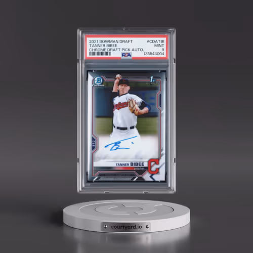 2021 Bowman Draft Chrome Draft Pick Autographs #CDATBI Tanner Bibee (PSA 9 MINT)