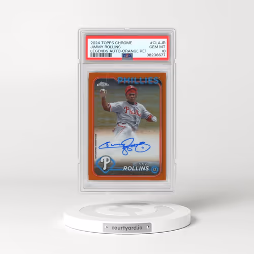 2024 Topps Chrome Chrome Legends Autographs #CLAJR Jimmy Rollins - Orange Refractor (PSA 10 GEM MINT