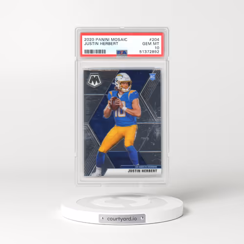 2020 Panini Mosaic #204 Justin Herbert (PSA 10 GEM MINT)