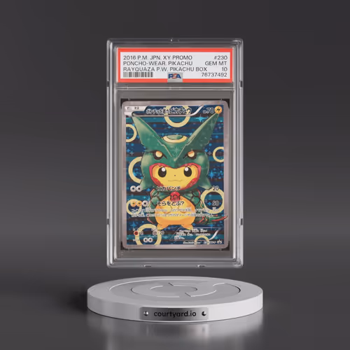 2016 Pokémon XY Promo #230 Poncho-Wearing Pikachu - Rayquaza Poncho-Wearing Pikachu Box (PSA 10 GEM