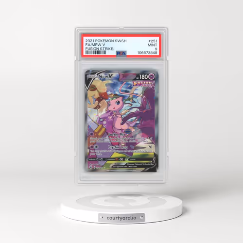 2021 Pokémon Sword & Shield Fusion Strike #251 Mew V - Holo Full Art (PSA 9 MINT)