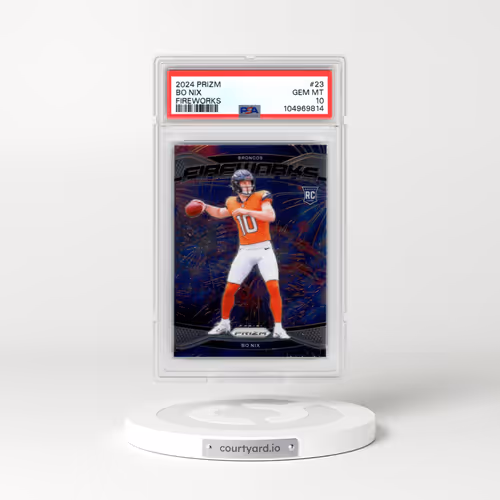 2024 Panini Prizm Fireworks #23 Bo Nix (PSA 10 GEM MINT)