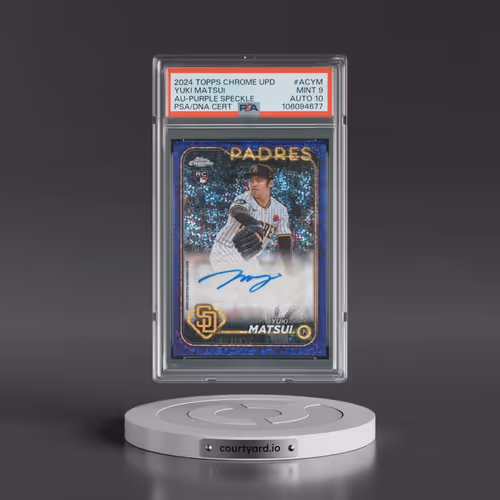 2024 Topps Chrome Update Chrome Baseball Update Series Autographs #ACYM Yuki Matsui - Purple Speckle