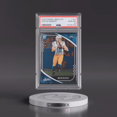2020 Panini Absolute #167 Justin Herbert (PSA 10 GEM MINT)