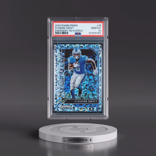 2020 Panini Prizm Emergent #18 D'Andre Swift - No Huddle (PSA 10 GEM MINT)