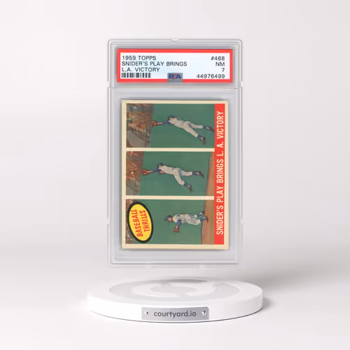 1959 Topps #468 Snider's Play Brings L.A. Victory (PSA 7 NM)