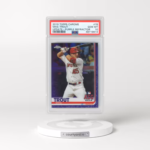 2019 Topps Chrome Update #76 Mike Trout - Purple Refractor (PSA 10 GEM MINT)