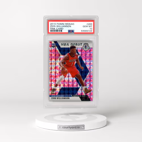 2019 Panini Mosaic #269 Zion Williamson - Pink Camo (PSA 10 GEM MINT)