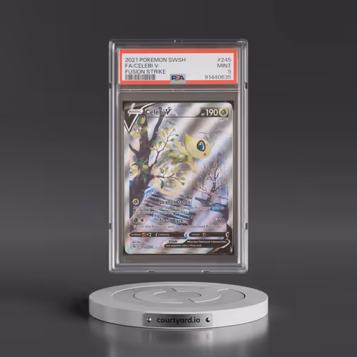 2021 Pokémon Sword & Shield Fusion Strike #245 Celebi V - Holo Full Art (PSA 9 MINT)
