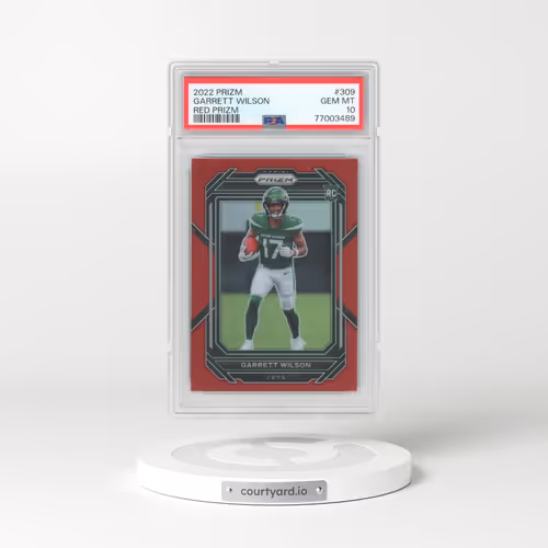 2022 Panini Prizm #309 Garrett Wilson - Red Prizm (PSA 10 GEM MINT)