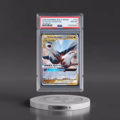 2019 Pokémon Sun & Moon Team Up #113 Latias & Latios GX - Holo (PSA 8 NM-MT)