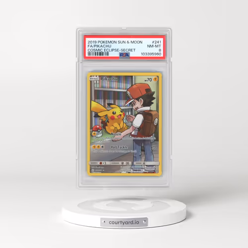 2019 Pokémon Sun & Moon Cosmic Eclipse #241 Pikachu - Full Art Secret (PSA 8 NM-MT)