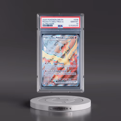2025 Pokémon Dri EN-Destined Rivals #208 Team Rocket's Moltres EX - Holo Ultra Rare (PSA 10 GEM MINT