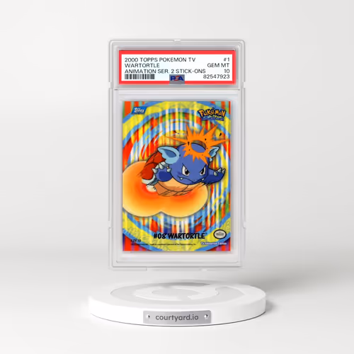 2000 Topps Pokémon TV Animation Series 2 Stick-Ons #1 Wartortle (PSA 10 GEM MINT)