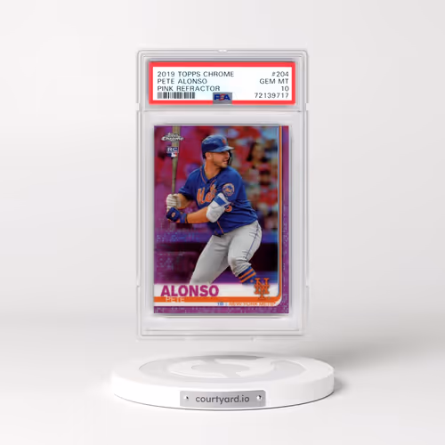 2019 Topps Chrome #204 Pete Alonso - Pink Refractor (PSA 10 GEM MINT)