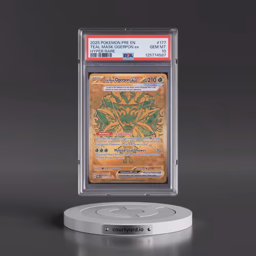 2025 Pokémon Pre EN-Prismatic Evolutions #177 Teal Mask Ogerpon EX - Holo Hyper Rare (PSA 10 GEM MIN