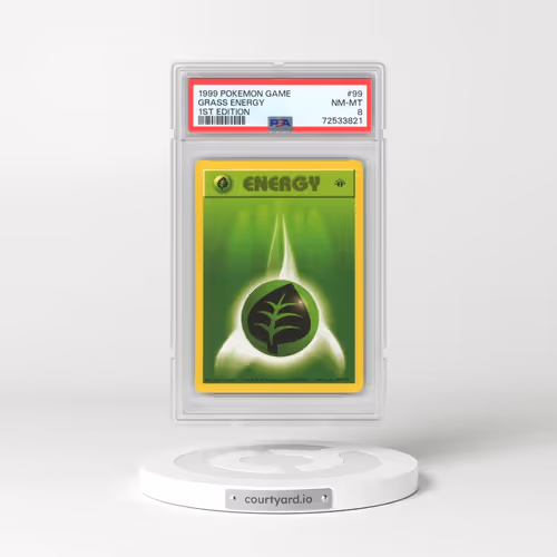 1999 Pokémon Game #99 Grass Energy - 1st Edition (PSA 8 NM-MT)