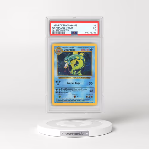 1999 Pokémon Game #6 Gyarados - Holo Shadowless (PSA 5 EX)