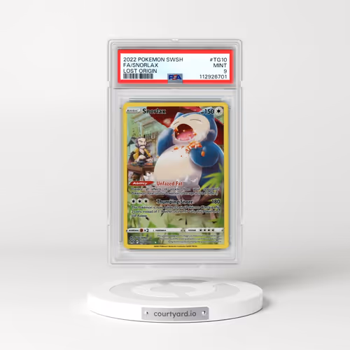 2022 Pokémon Sword & Shield Lost Origin #TG10 Snorlax - Full Art (PSA 9 MINT)