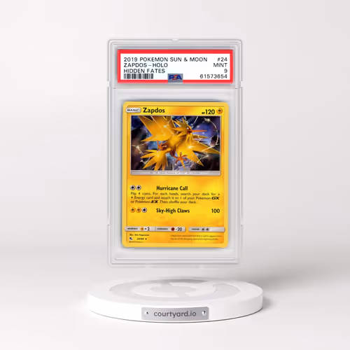 2019 Pokémon Sun & Moon Hidden Fates #24 Zapdos - Holo (PSA 9 MINT)