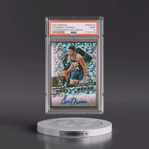 2021 Panini Mosaic Autographs Fast Break #FBACTH Cameron Thomas (PSA 9 MINT)