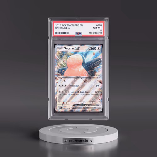 2025 Pokémon Pre EN-Prismatic Evolutions #076 Snorlax EX - Holo (PSA 8 NM-MT)