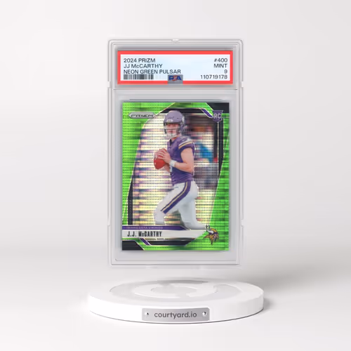 2024 Panini Prizm #400 JJ McCarthy - Neon Green Pulsar (PSA 9 MINT)