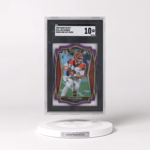 2020 Panini Select #146 Joe Burrow - Purple Die-Cut Prizm (SGC 10 GEM MINT)