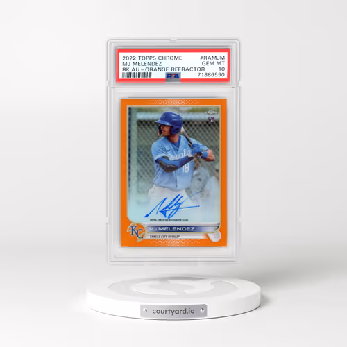 2022 Topps Chrome Rookie Autographs #RAMJM MJ Melendez - Orange Refractor (PSA 10 GEM MINT)