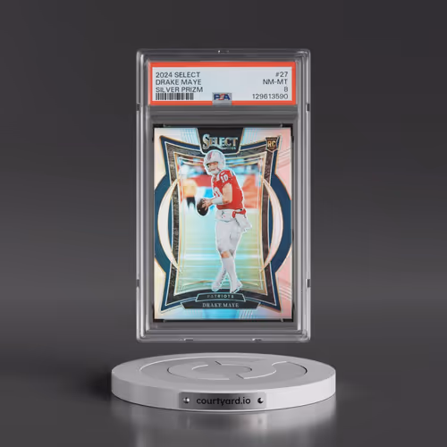 2024 Panini Select #27 Drake Maye - Silver Prizm (PSA 8 NM-MT)