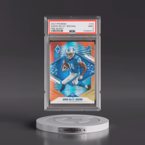 2021 Panini Phoenix #131 Amon-RA St. Brown - Fire Burst (PSA 9 MINT)