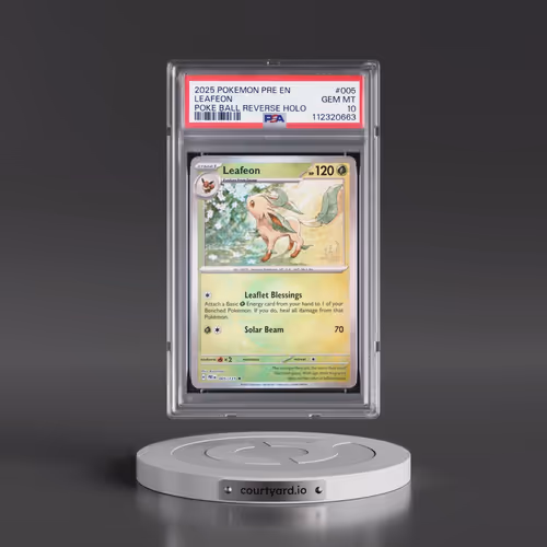 2025 Pokémon Pre EN-Prismatic Evolutions #005 Leafeon - Reverse Holo Poke Ball (PSA 10 GEM MINT)