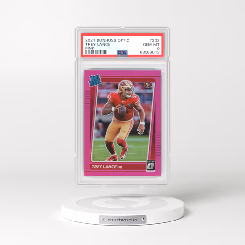 2021 Panini Donruss Optic #203 Trey Lance - Pink (PSA 10 GEM MINT)