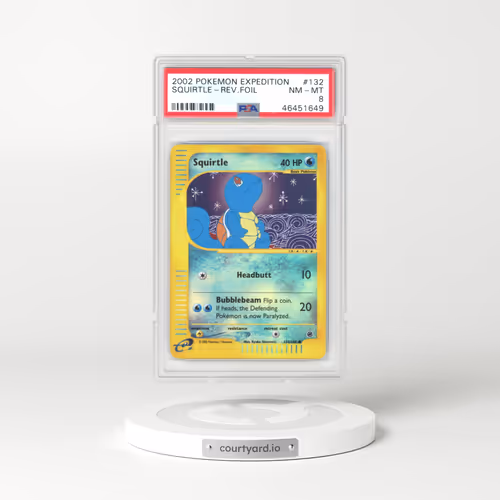 2002 Pokémon Expedition #132 Squirtle - Reverse Foil (PSA 8 NM-MT)