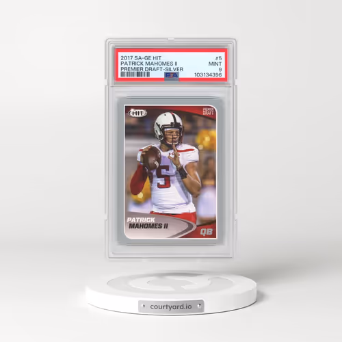 2017 SA-GE Hit Premier Draft #5 Patrick Mahomes II - Silver (PSA 9 MINT)