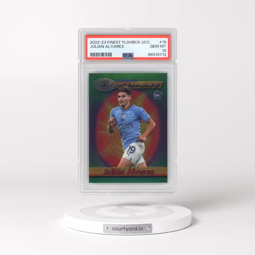 2022-23 Topps Finest Flashbacks UEFA Club Competitions #19 Julian Alvarez (PSA 10 GEM MINT)