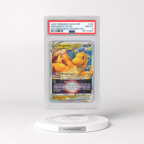 2022 Pokémon Swsh Black Star Promo #236 Dragonite Vstar - Pokemon Go Premier Deck Holder Collection (PSA 8 NM-MT)